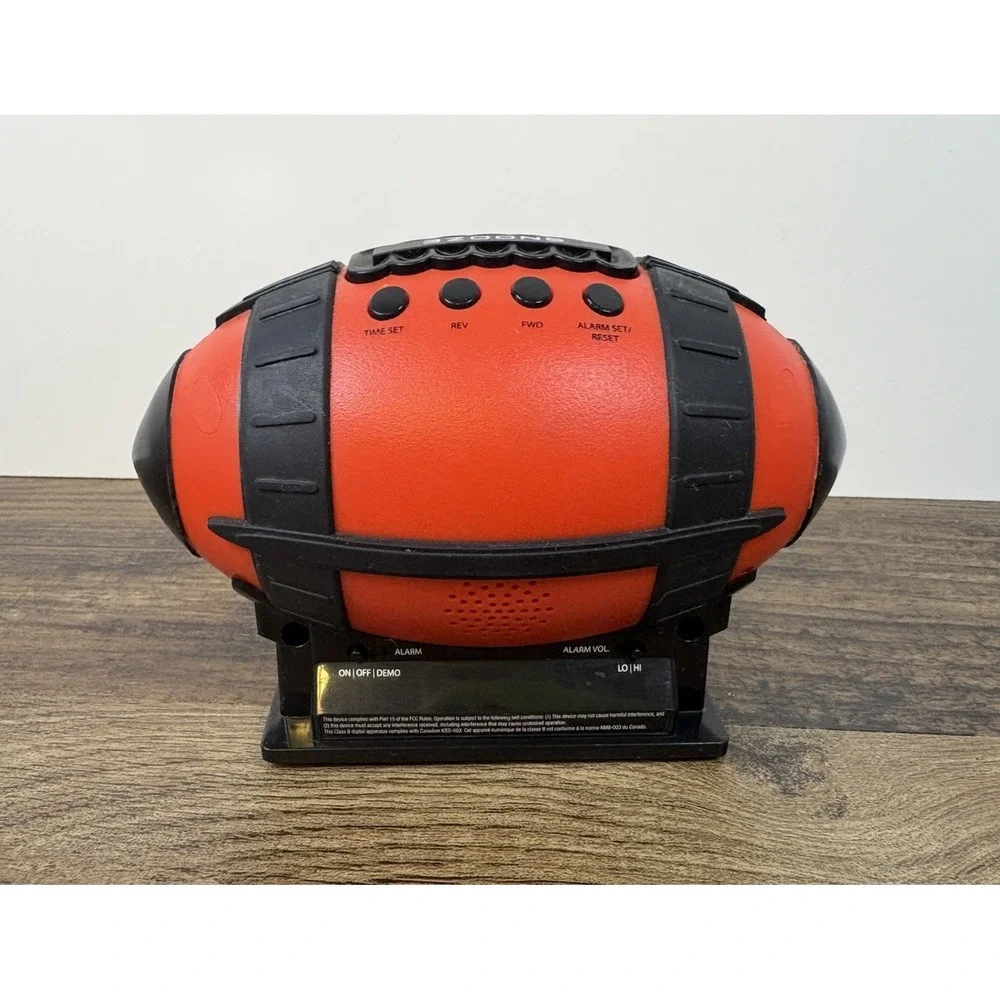 Nerf Touchdown Football Alarm Clock Hasbro Black & Red NFL Authentic Sounds